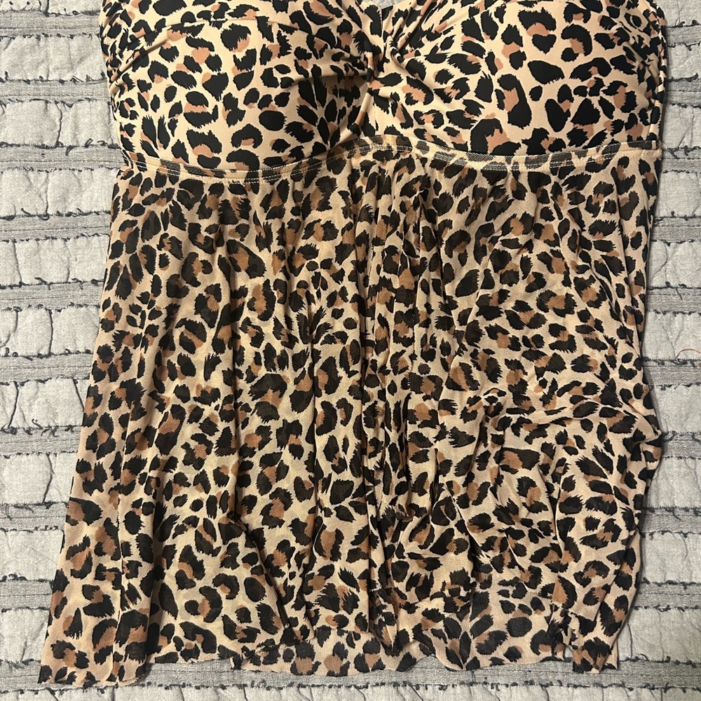 Kona Sol Leopard Print Bikini Top